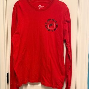 Nike Men's Bold Red Long Sleeve Tee